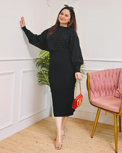 Maison Noir Winter Woollen Midi Dress