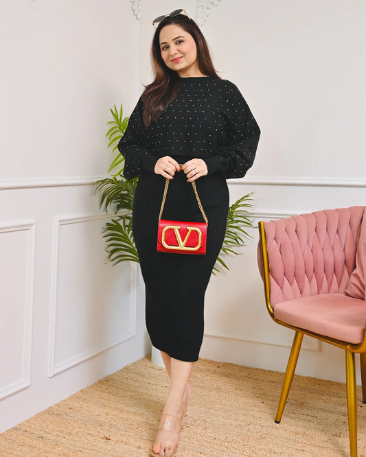 Maison Noir Winter Woollen Midi Dress