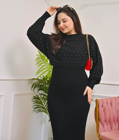 Maison Noir Winter Woollen Midi Dress