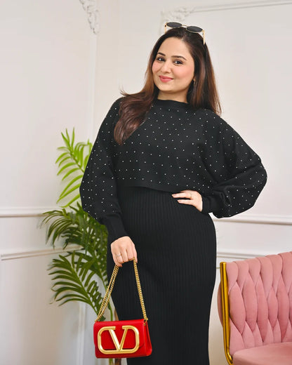 Maison Noir Winter Woollen Midi Dress