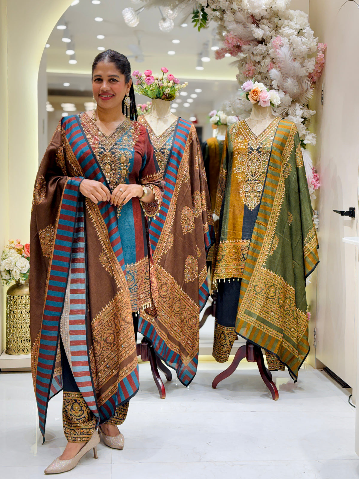 Crepe Printed Suit Set with Dupatta